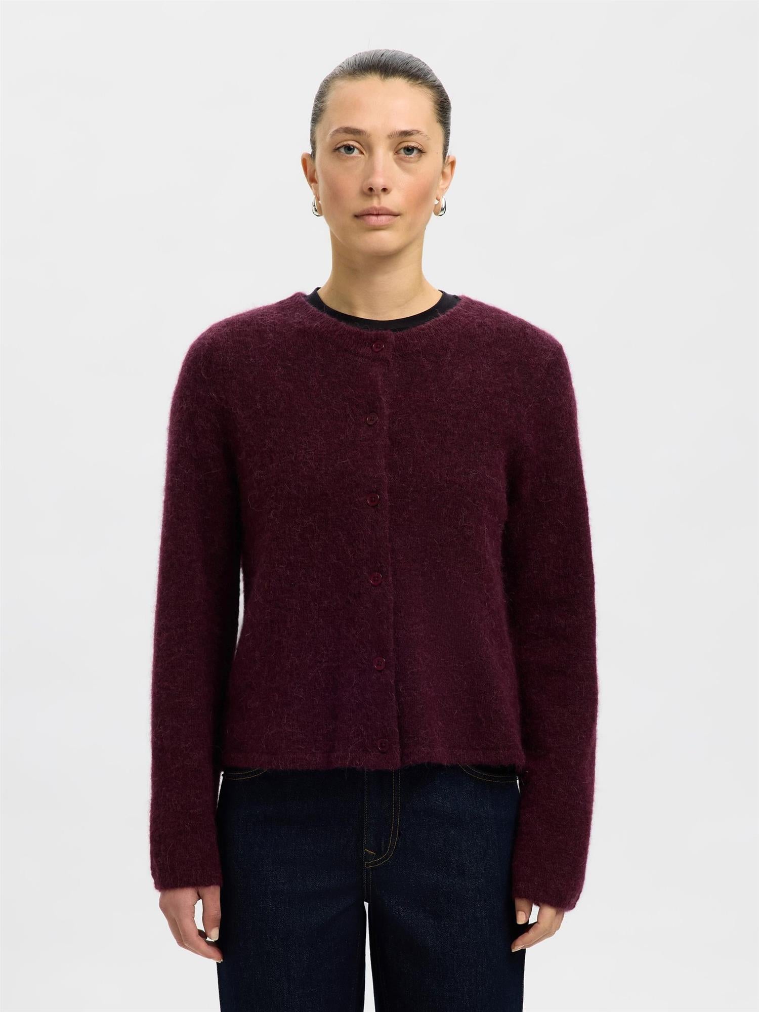 SLFLulu New Ls Knit card-burgunder