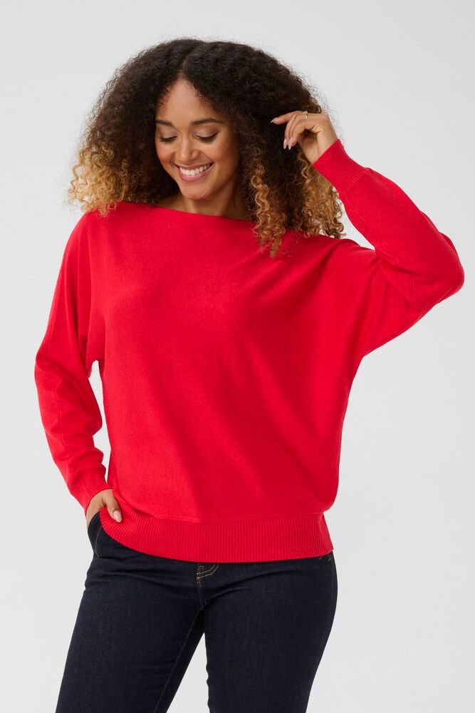CUannemarie Batwing jumper-chinese red melange