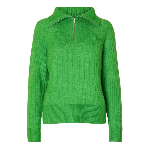 SLFLulu Mika Half Zip Ls Knit-classic green